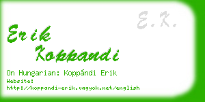 erik koppandi business card